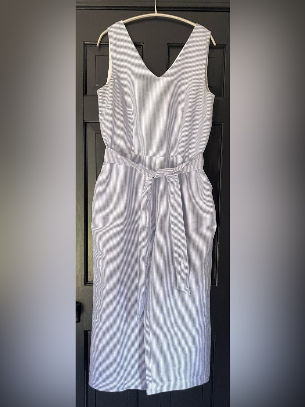 Talbots Linen-Cotton Blend Stripe Wide-Leg
Cropped Jumpsuit.